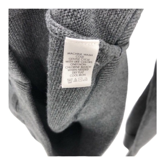 4/$45 CALVIN KLEIN Grey Long Sleeve Crew Neck Pima Cotton Knit Sweater Large - Picture 6 of 6